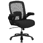 Big & Tall Office Chair - Black Mesh Executive Swivel Office Chair with Lumbar and Back Support and Wheels, BT-20180-GG