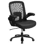 HERCULES Series Big & Tall 500 lb. Rated Black Mesh/LeatherSoft Executive Ergonomic Office Chair with Adjustable Lumbar, BT-20180-LEA-GG