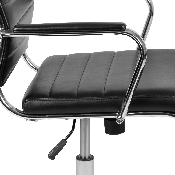 High Back Black LeatherSoft Contemporary Ribbed Executive Swivel Office Chair, BT-20595H-1-BK-GG