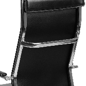High Back Black LeatherSoft Contemporary Ribbed Executive Swivel Office Chair, BT-20595H-1-BK-GG