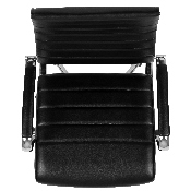 High Back Black LeatherSoft Contemporary Ribbed Executive Swivel Office Chair, BT-20595H-1-BK-GG