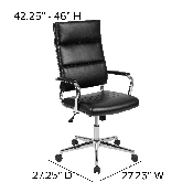 High Back Black LeatherSoft Contemporary Panel Executive Swivel Office Chair, BT-20595H-2-BK-GG