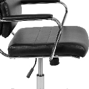 High Back Black LeatherSoft Contemporary Panel Executive Swivel Office Chair, BT-20595H-2-BK-GG