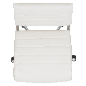 Mid-Back Armless White LeatherSoft Contemporary Ribbed Executive Swivel Office Chair, BT-20595M-NA-WH-GG
