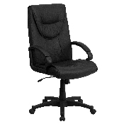 High Back Black Leather Executive Swivel Office Chair with Arms, BT-238-BK-GG
