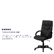 High Back Black Leather Executive Swivel Office Chair with Arms, BT-238-BK-GG