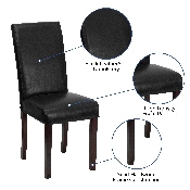 Black LeatherSoft Parsons Chair, BT-350-BK-LEA-023-GG