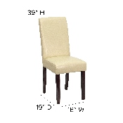 Ivory LeatherSoft Parsons Chair, BT-350-IVORY-050-GG