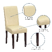 Ivory LeatherSoft Parsons Chair, BT-350-IVORY-050-GG