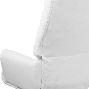 High Back Traditional Tufted White LeatherSoft Executive Swivel Office Chair with Arms, BT-444-WH-GG