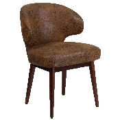 Comfort Back Series Bomber Jacket Microfiber Side Reception Chair with Walnut Legs, BT-5-BOM-GG
