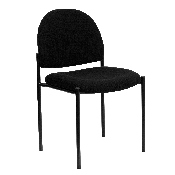 Comfort Black Fabric Stackable Steel Side Reception Chair, BT-515-1-BK-GG