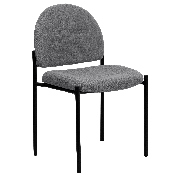 Comfort Gray Fabric Stackable Steel Side Reception Chair, BT-515-1-GY-GG