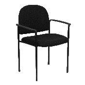 Comfort Black Fabric Stackable Steel Side Reception Chair with Arms, BT-516-1-BK-GG