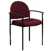 Comfort Burgundy Fabric Stackable Steel Side Reception Chair with Arms, BT-516-1-BY-GG