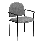 Comfort Gray Fabric Stackable Steel Side Reception Chair with Arms, BT-516-1-GY-GG