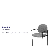 Comfort Gray Fabric Stackable Steel Side Reception Chair with Arms, BT-516-1-GY-GG