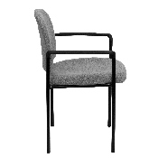 Comfort Gray Fabric Stackable Steel Side Reception Chair with Arms, BT-516-1-GY-GG