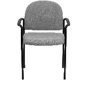 Comfort Gray Fabric Stackable Steel Side Reception Chair with Arms, BT-516-1-GY-GG