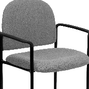 Comfort Gray Fabric Stackable Steel Side Reception Chair with Arms, BT-516-1-GY-GG