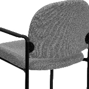 Comfort Gray Fabric Stackable Steel Side Reception Chair with Arms, BT-516-1-GY-GG