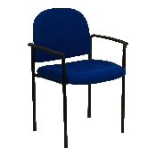 Comfort Navy Fabric Stackable Steel Side Reception Chair with Arms, BT-516-1-NVY-GG