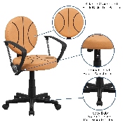 Basketball Swivel Task Office Chair with Arms, BT-6178-BASKET-A-GG