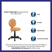 Basketball Swivel Task Office Chair, BT-6178-BASKET-GG