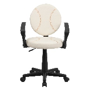 Baseball Swivel Task Office Chair with Arms, BT-6179-BASE-A-GG