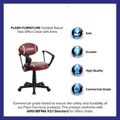 Football Swivel Task Office Chair with Arms, BT-6181-FOOT-A-GG