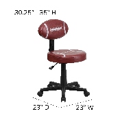 Football Swivel Task Office Chair, BT-6181-FOOT-GG