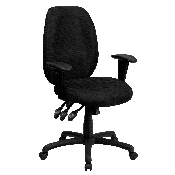 High Back Black Fabric Multifunction Ergonomic Executive Swivel Office Chair with Adjustable Arms, BT-6191H-BK-GG