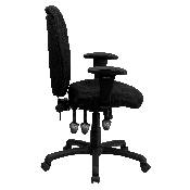 High Back Black Fabric Multifunction Ergonomic Executive Swivel Office Chair with Adjustable Arms, BT-6191H-BK-GG