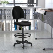 Bruce Black Fabric Drafting Chair (Cylinders: 22.5''-27''H or 26''-30.5''H), BT-659-BLACK-GG