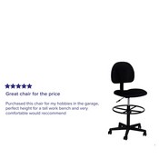 Bruce Black Fabric Drafting Chair (Cylinders: 22.5''-27''H or 26''-30.5''H), BT-659-BLACK-GG