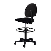 Bruce Black Fabric Drafting Chair (Cylinders: 22.5''-27''H or 26''-30.5''H), BT-659-BLACK-GG