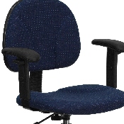 Navy Blue Patterned Fabric Drafting Chair with Adjustable Arms (Cylinders: 22.5''-27''H or 26''-30.5''H), BT-659-NVY-ARMS-GG