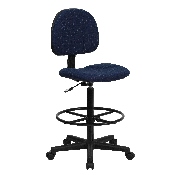 Navy Blue Patterned Fabric Drafting Chair (Cylinders: 22.5''-27''H or 26''-30.5''H), BT-659-NVY-GG