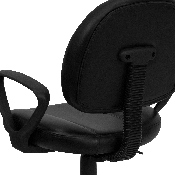 Mid-Back Black LeatherSoft Swivel Ergonomic Task Office Chair with Back Depth Adjustment and Arms, BT-688-BK-A-GG