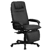 High Back Black LeatherSoft Executive Reclining Ergonomic Swivel Office Chair with Arms, BT-70172-BK-GG