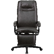 High Back Brown LeatherSoft Executive Reclining Ergonomic Swivel Office Chair with Arms, BT-70172-BN-GG