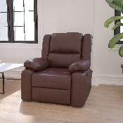 Harmony Series Brown LeatherSoft Recliner, BT-70597-1-BN-GG