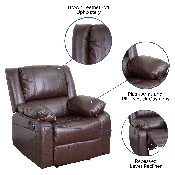 Harmony Series Brown LeatherSoft Recliner, BT-70597-1-BN-GG