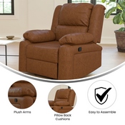 Harmony Series Cognac LeatherSoft Recliner, BT-70597-1-CGN-GG