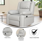 Harmony Series Cream LeatherSoft Recliner, BT-70597-1-CRM-GG