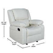Harmony Series Cream LeatherSoft Recliner, BT-70597-1-CRM-GG
