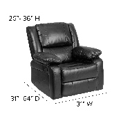 Harmony Series Black LeatherSoft Recliner, BT-70597-1-GG