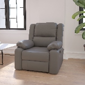Harmony Series Gray LeatherSoft Recliner, BT-70597-1-GY-GG