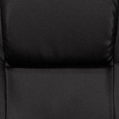 Massaging Multi-Position Recliner with Deep Side Pockets and Ottoman with Wrapped Base in Black LeatherSoft, BT-753P-MASSAGE-BK-GG