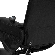 Massaging Multi-Position Recliner with Deep Side Pockets and Ottoman with Wrapped Base in Black LeatherSoft, BT-753P-MASSAGE-BK-GG